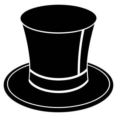 şapka siyah beyaz vektör çizim