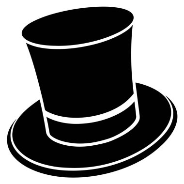 Siyah şapka, illüstrasyon, beyaz arkaplanda vektör.