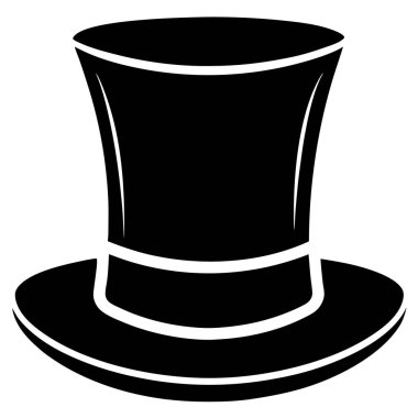 Siyah beyaz bir silindir şapka.