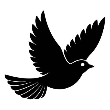 Güvercin ikonu. siyah renk tasarımı. Vektör çizimi. beyaz arkaplanda izole