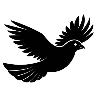 Uçan güvercin silueti. vektör illüstrasyonu.