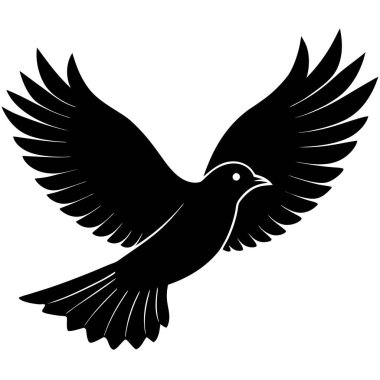 güvercin simgesi, siyah basit biçim