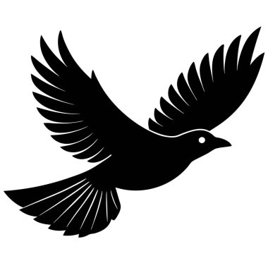güvercin simgesi, siyah basit biçim
