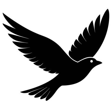 güvercin kuş silueti vektör çizimi