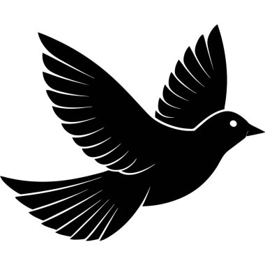 güvercin kuş simgesi, basit biçim