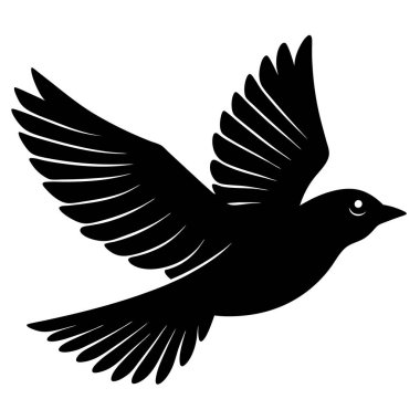 Beyaz arkaplan vektöründe kuş silueti