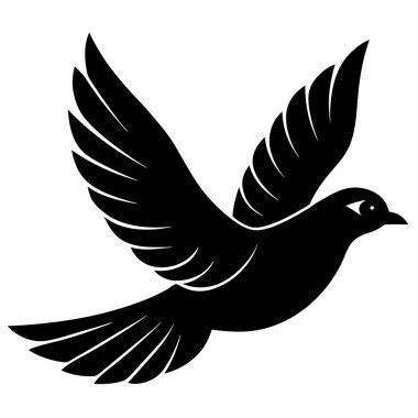 Uçan güvercin kuş simgesinin vektör çizimi