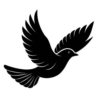 Güvercin ikonu. Bir güvercin vektör simgesinin basit bir gösterimi