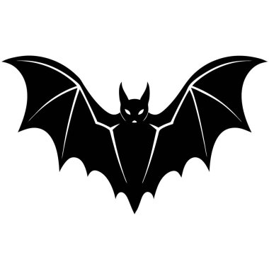 Beyaz arkaplanda yarasa silueti