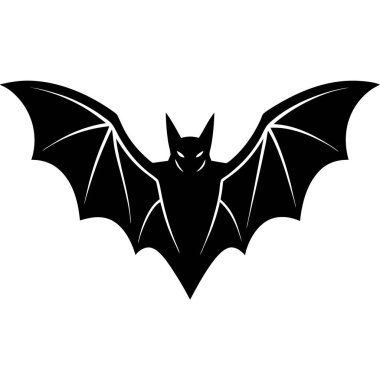 Cadılar Bayramı yarasa silueti beyaz arka planda izole