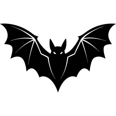 Yarasa ikonu. Yarasa vektörünün basit tasarımı.