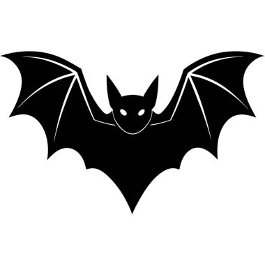 Beyaz arka planda siyah bir yarasa silueti