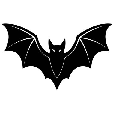 Cadılar Bayramı yarasalarının silueti beyaz arka planda izole edilmiş