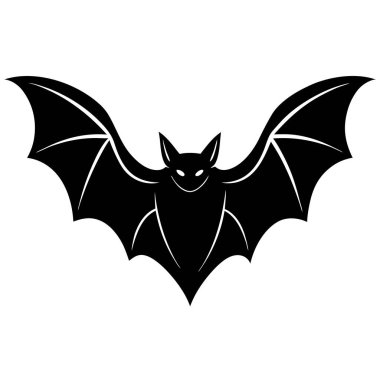 Siyah yarasa ikonu. beyaz arkaplandaki yarasaların siyah çizimi.