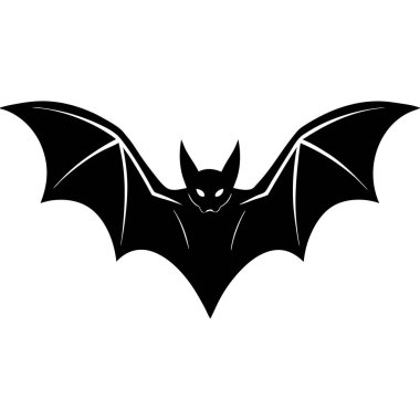 siyah Cadılar Bayramı yarasa simgesi, basit stil
