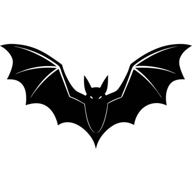 siyah Cadılar Bayramı yarasa simgesi, basit stil