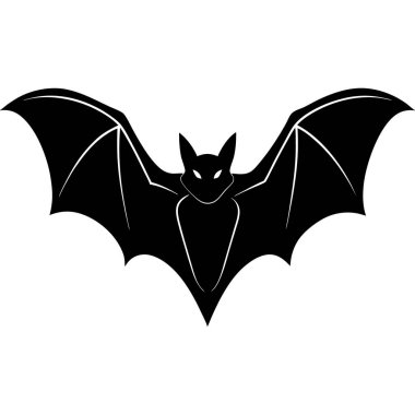 siyah Cadılar Bayramı yarasa simgesi, basit stil