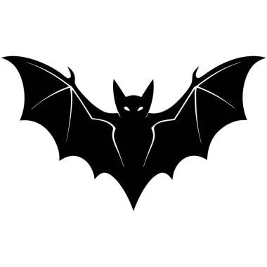 siyah Cadılar Bayramı yarasa simgesi, basit stil