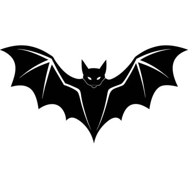 siyah Cadılar Bayramı yarasa simgesi, basit stil