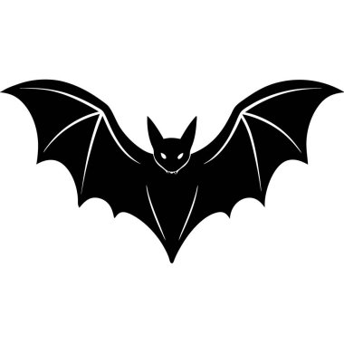 siyah Cadılar Bayramı yarasa simgesi, basit stil