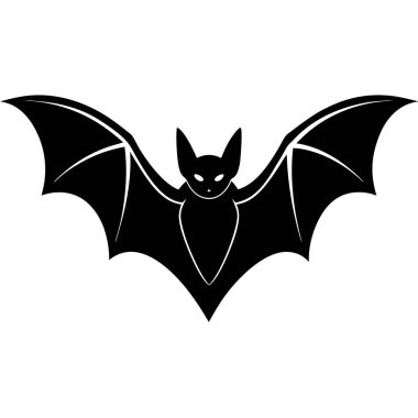 siyah Cadılar Bayramı yarasa simgesi, basit stil