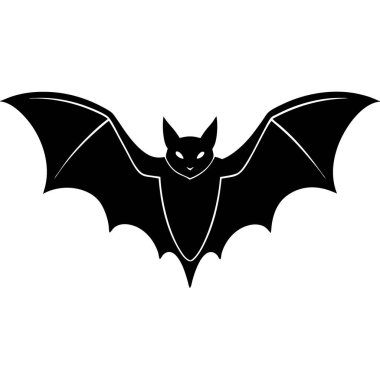 siyah Cadılar Bayramı yarasa simgesi, basit stil