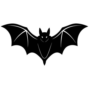 siyah Cadılar Bayramı yarasa simgesi, basit stil