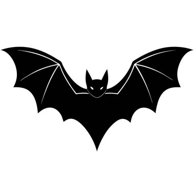 siyah Cadılar Bayramı yarasa simgesi, basit stil