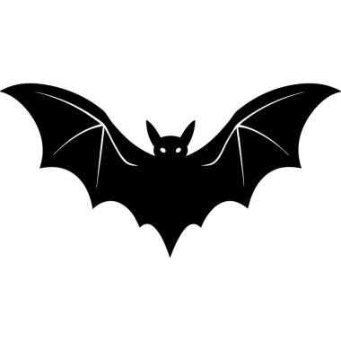 siyah Cadılar Bayramı yarasa simgesi, basit stil