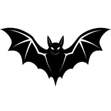 siyah Cadılar Bayramı yarasa simgesi, basit stil