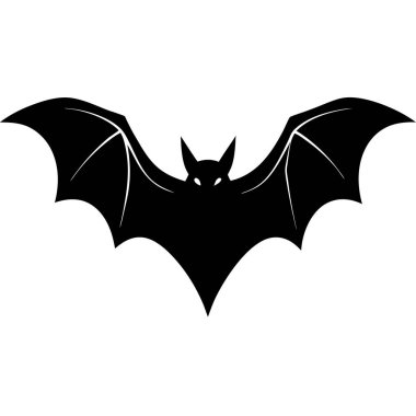 siyah Cadılar Bayramı yarasa simgesi, basit stil