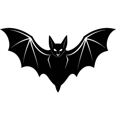siyah Cadılar Bayramı yarasa simgesi, basit stil