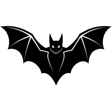 siyah Cadılar Bayramı yarasa simgesi, basit stil