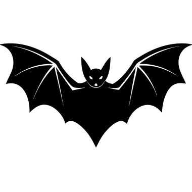siyah Cadılar Bayramı yarasa simgesi, basit stil
