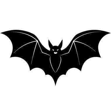 siyah Cadılar Bayramı yarasa simgesi, basit stil
