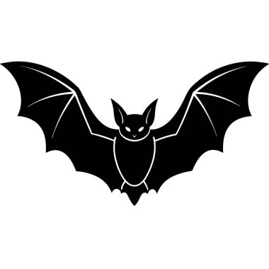 siyah Cadılar Bayramı yarasa simgesi, basit stil