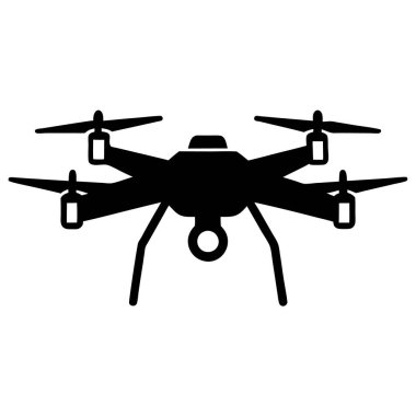 Siyah siluetli bir dron.