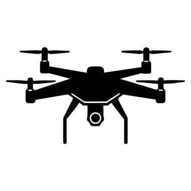İHA simgesi. Quadrocopter simgesinin basit illüstrasyonu