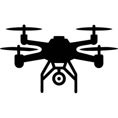 İHA. Basit dron simgesi basit illüstrasyon