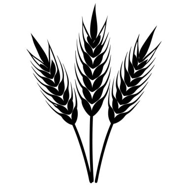 Siluet buğday kulakları. tarım ve tarım sembolü.