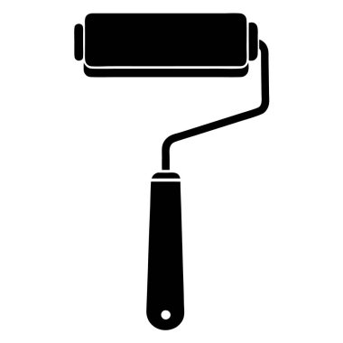 Boya fırçası ikonu. boya fırçası vektörünün düz tasarımı.