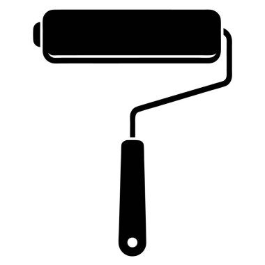 Siyah beyaz boya silindirinin vektör çizimi