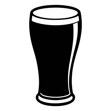 Beyaz arka planda izole edilmiş bira bardağı. vektör illüstrasyonu