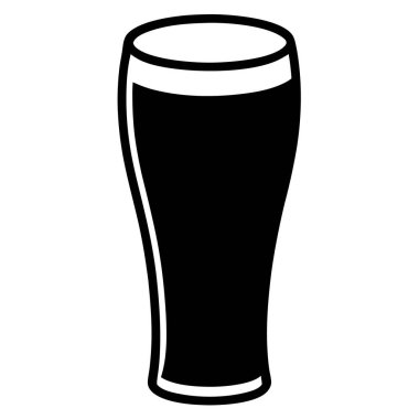 Siyah beyaz vektörlü bir bardak bira.