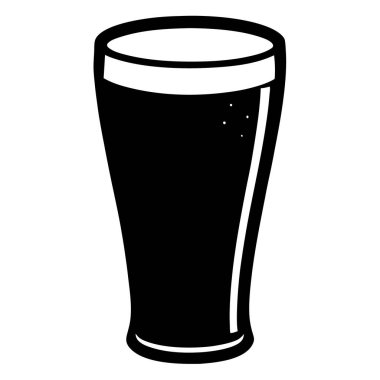 Beyaz arkaplanda izole edilmiş bir bardak bira, vektör illüstrasyonu