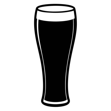 Cam bira ikonu. Beyaz arkaplanda izole edilmiş herhangi bir web tasarımı için bira vektör simgesinin basit çizimi