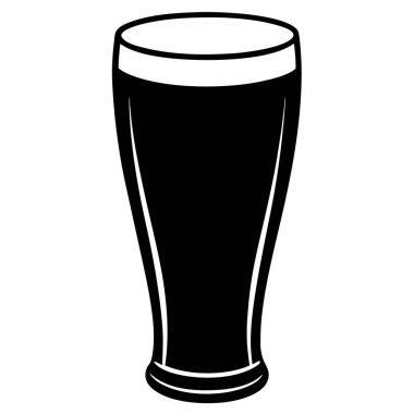 Beyaz arkaplan vektör illüstrasyonunda bira bardağı