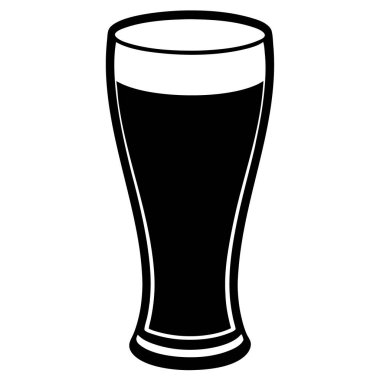 Bira bardağı simgesi, basit siyah stil.