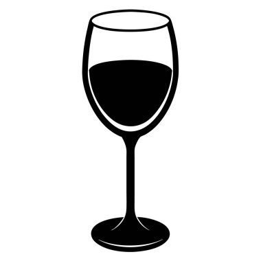 şarap camı silueti izole edilmiş ikon vektör illüstrasyon tasarımı