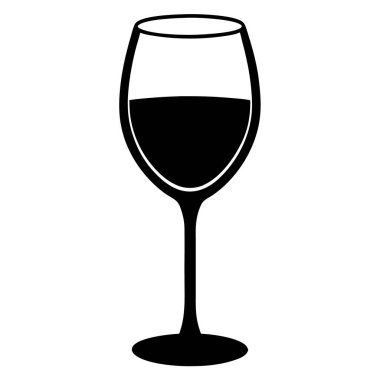 Şarap kadehi simgesi, basit stil.